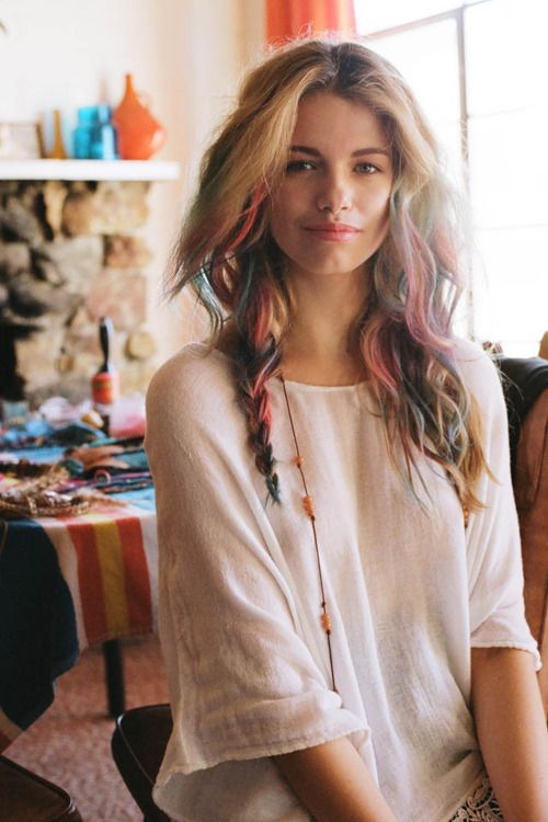 Cute, casual, and a bit hippie :-) #hair #plait #dipdye #color