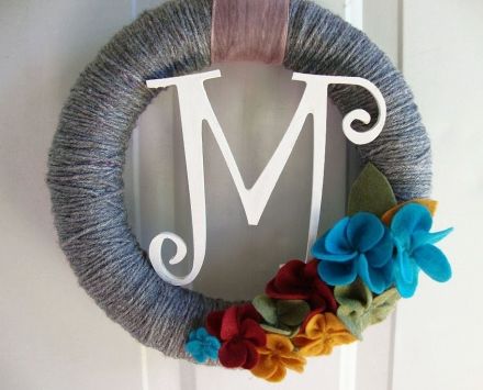 Cute yarn wreath