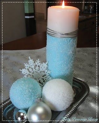 DIY Epsom Salt Ornaments and Candle