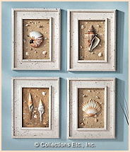 DIY Project:  shells, sand and artfully weathered wood frames