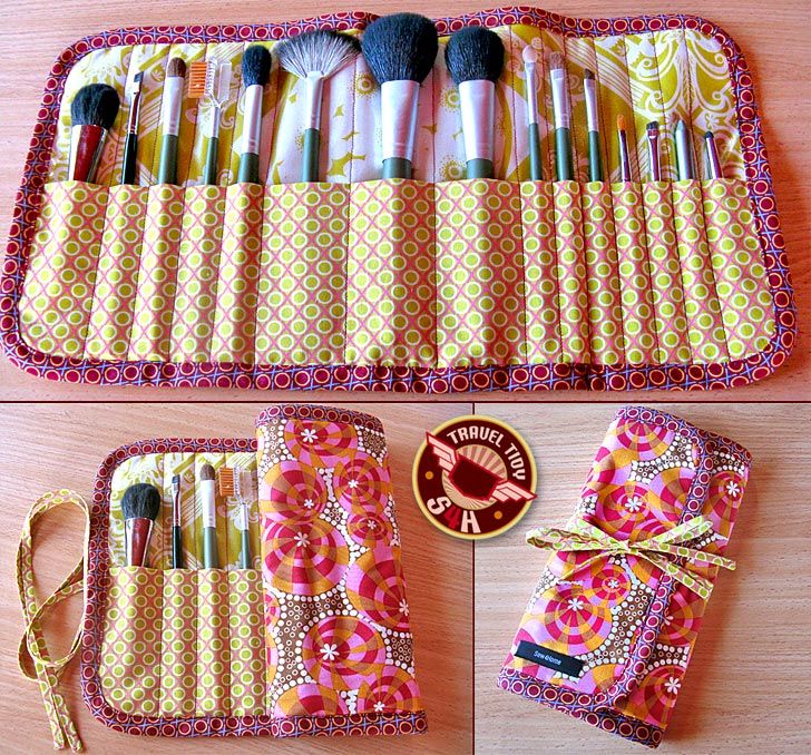DIY: roll-up makeup brush case!