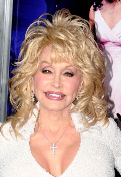 Dolly Parton Medium Curls with Bangs