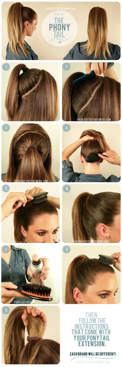 Double pony tail for more volume! Great idea! (Minus the last bogus bit about a
