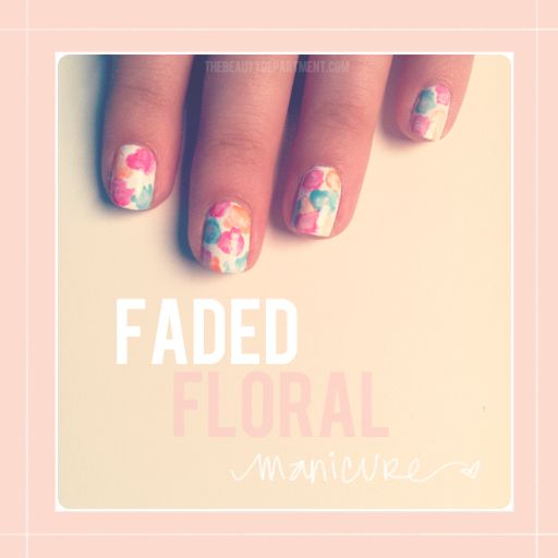 Faded Floral nails