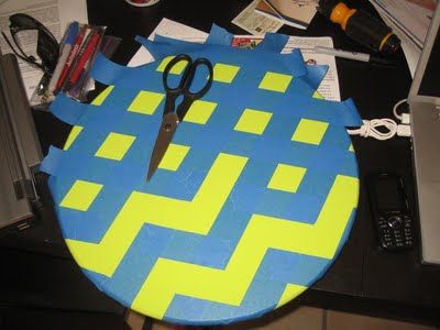 Fastest (and easiest) way to tape off a chevron pattern.
