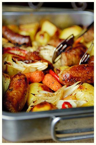 For Fall! Lazy Day Casserole–sausage, potatoes, carrots, peppers, onions. Yummy