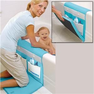 Genius! Bath organizer with padding for knees and elbows. Good for joint protect