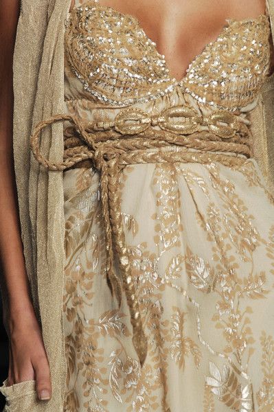 Gold details on a dress