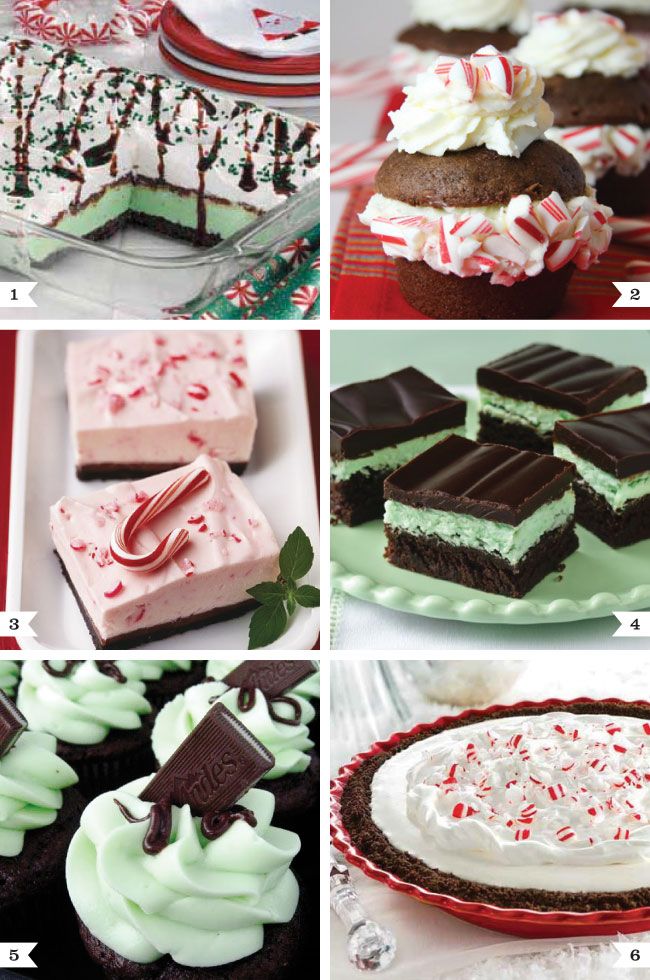 Green and red peppermint desserts – yum!