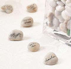 Guest Signing Stones with Vase. These are so cute I'm getting these for my r