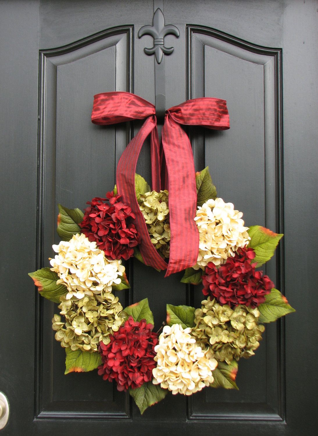 Holiday Wreaths, Christmas Wreath, Christmas Hydrangeas, Traditional Front Door