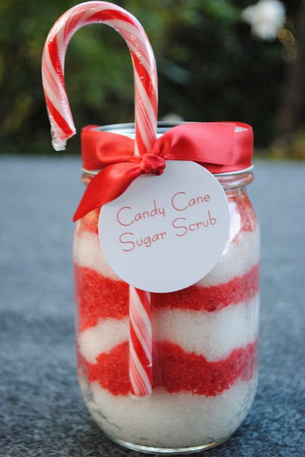 How to make Candy Cane Scrub- great holiday gift with peppermint essential oil