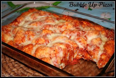 I LOVE THIS RECIPE!!!!!!! :) Bubble Up Pizza…. 2 cans (12oz) golden layer butt