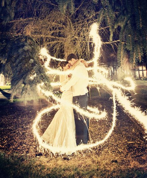 It’s a long exposure shot with sparklers :) All they had to do was stand there v