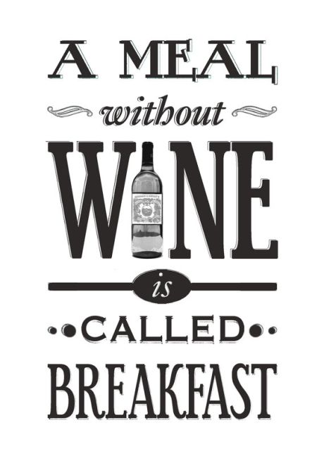 Kitchen Wine Quote Print