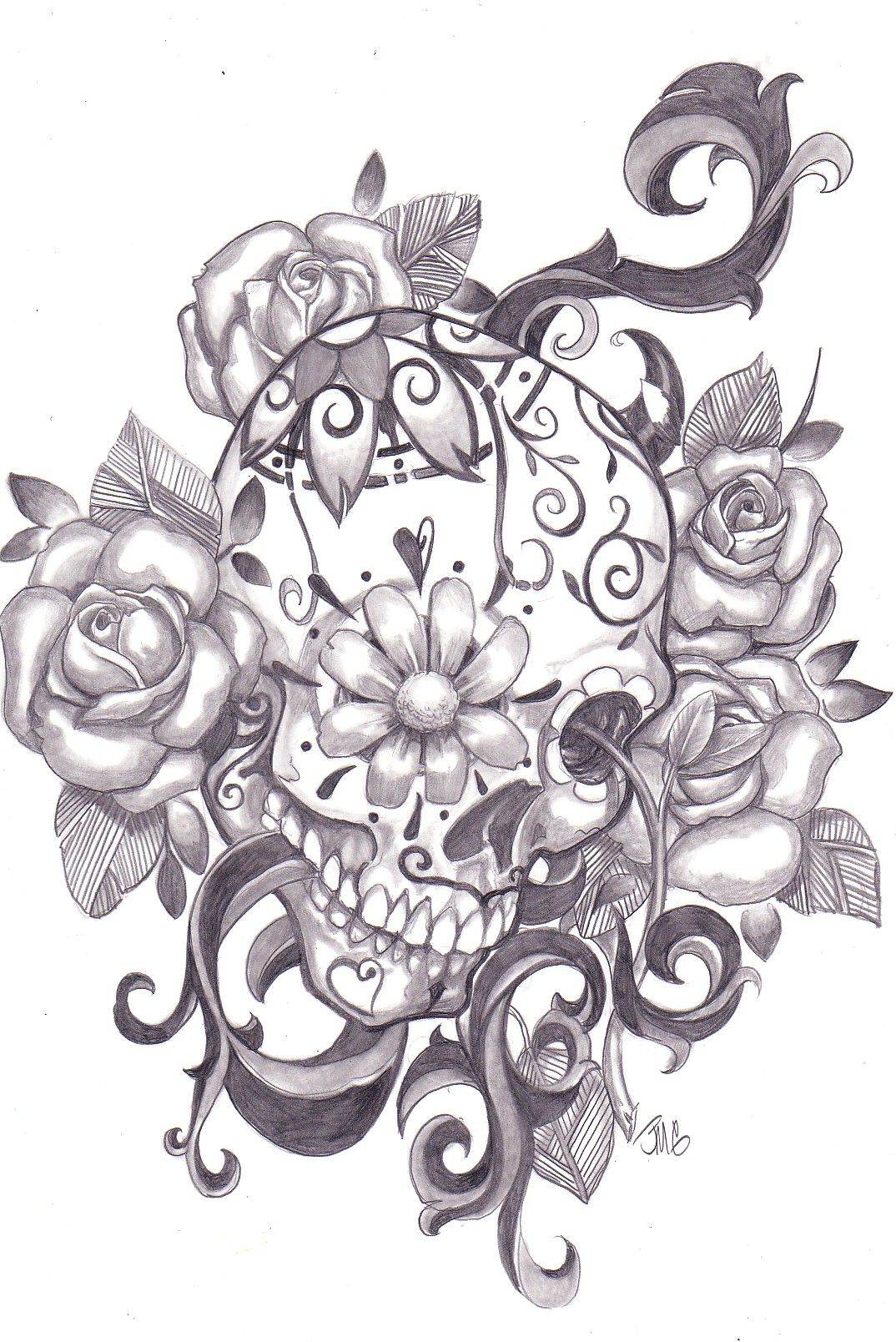 LOVE sugar skull tattoos