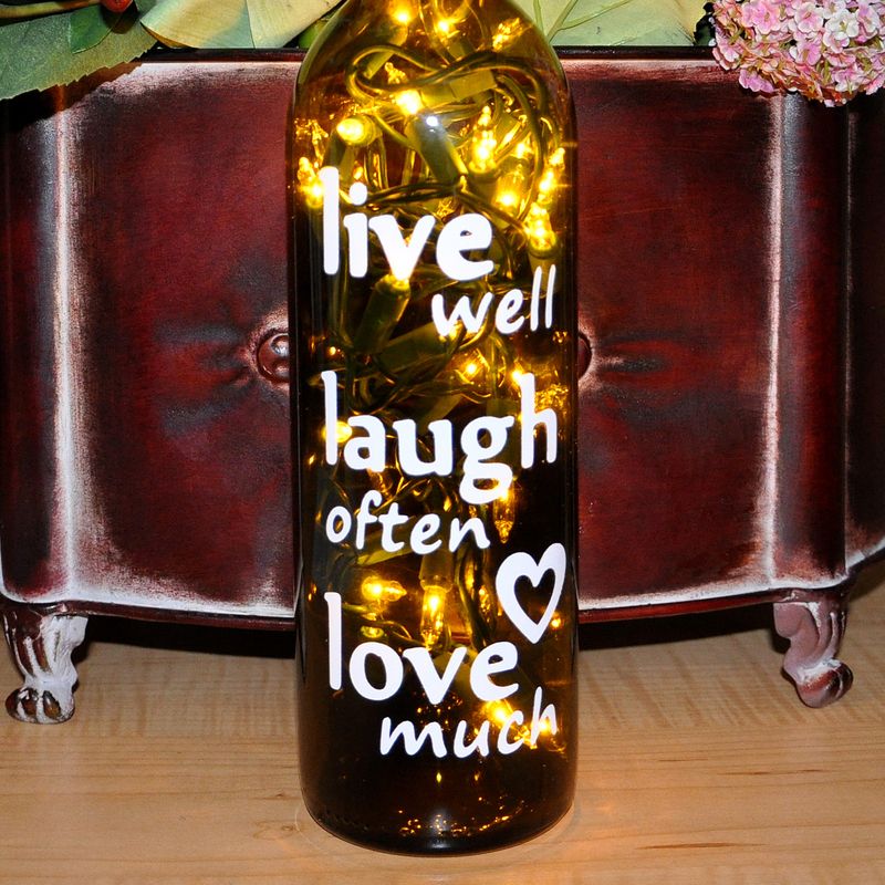Live Well Laugh Often Love Much Wine Bottle Lights