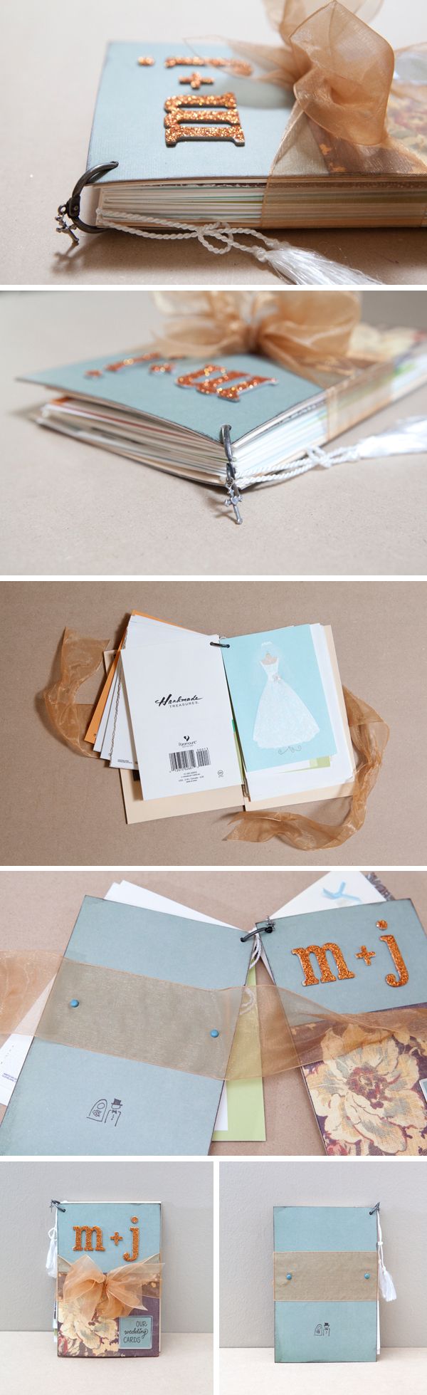 Make a book with all your wedding cards. Cute idea!