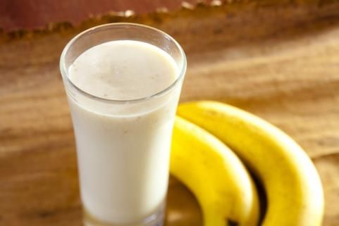 Make a creamy, sweet, and satisfying shake with a banana, Greek yogurt, milk, 2