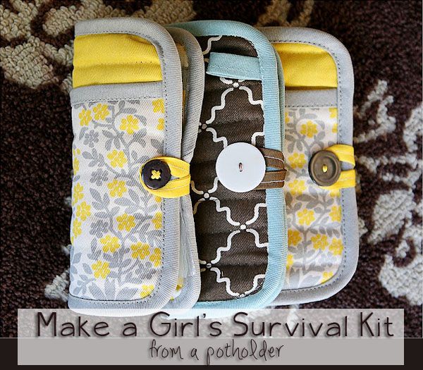 Make a girl's survival kit from a potholder  @TidyMom