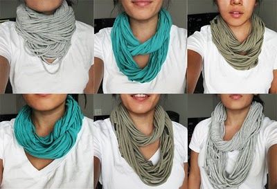 Make scarfs out of old t shirts!