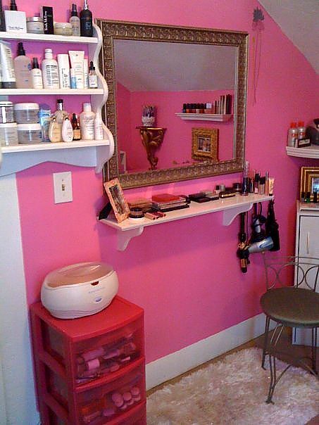 Makeup and hair station idea….