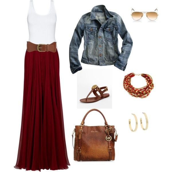 Maxi skirt outfit for fall