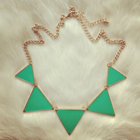 Mint Triangle Necklace