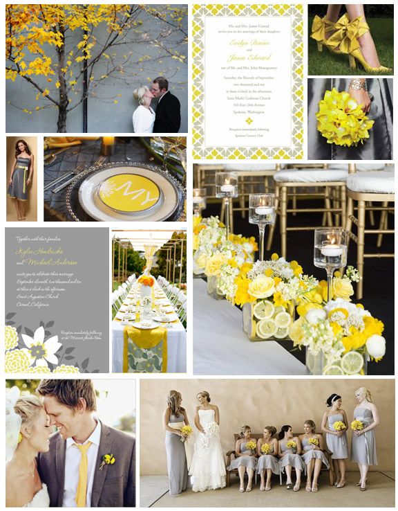 Modern Wedding Color Palatte- Grey And Yellow