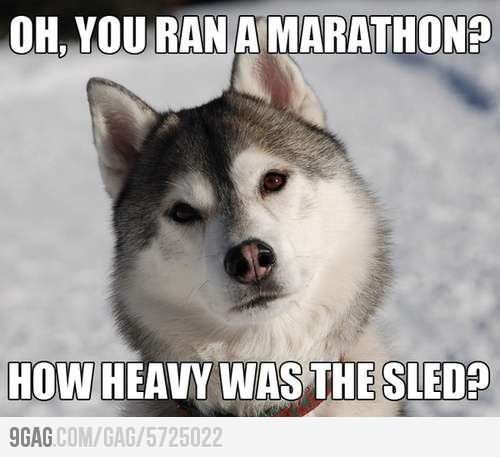 Oh, you ran a marathon?