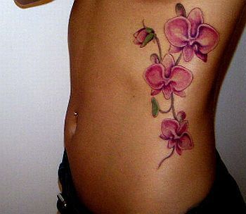 Orchid side tattoo