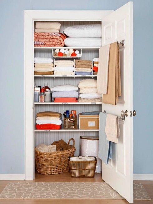 Organize linen closet
