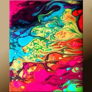 Paint canvas with the colors you want then dip in water!