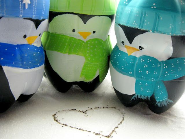 Penguins maide out of plastic pop bottles!