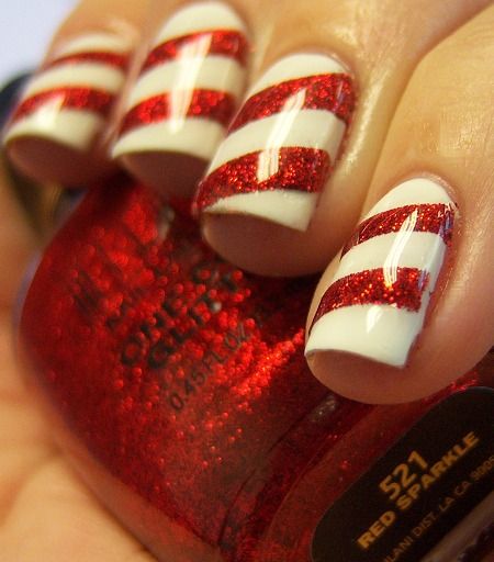 Peppermint Nails — Christmas Nails