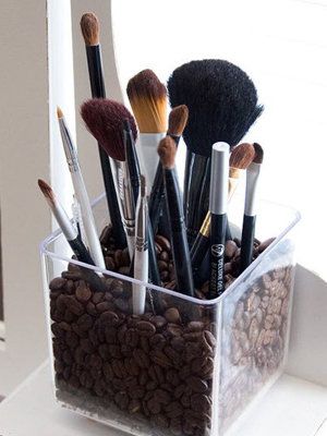 Potted make-up brushes