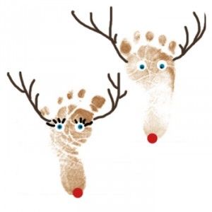 Preschool Crafts for Kids*: Christmas Reindeer Footprint Craft