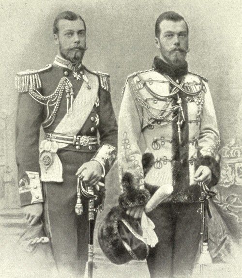 Prince George (later King George V) of England and Tsar Nicholas II of Russia…