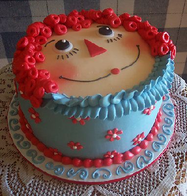 Raggedy Ann Cake..so cute!  what a great party theme that would be!