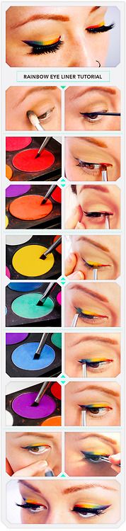 Rainbow Eyeliner tutorial:)