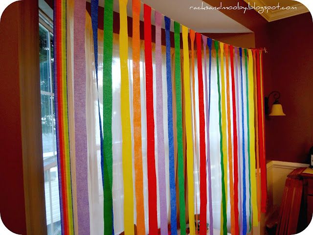 Rainbow party streamers