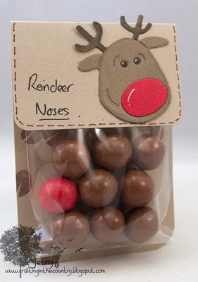 Reindeer noses. chocolate malt balls and one red gumball