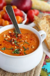 Roasted Corn and Tomato Soup from Our Best Bites