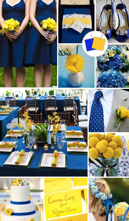Royal Blue + marigold = preppy summer wedding