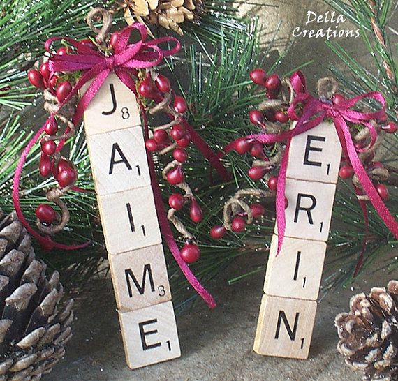 Scrabble Name Ornaments, doing this for Christmas :)