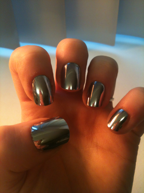 Sephora mirror nail polish…. This would be SO cool in the winter time!!