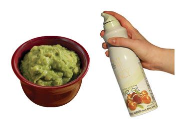 Spray the top of guacamole with cooking spray and place in fridge.  Next day it