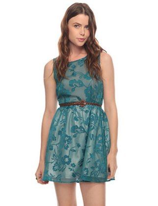 Teal Lace Dress