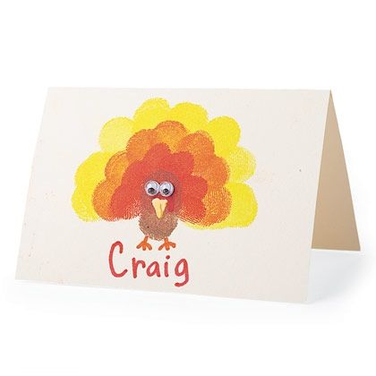 Thanksgiving Craft: Finger Stamp Place Cards