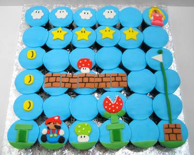 These Mario Brothers cupcakes would be awesome for a kids b-day party